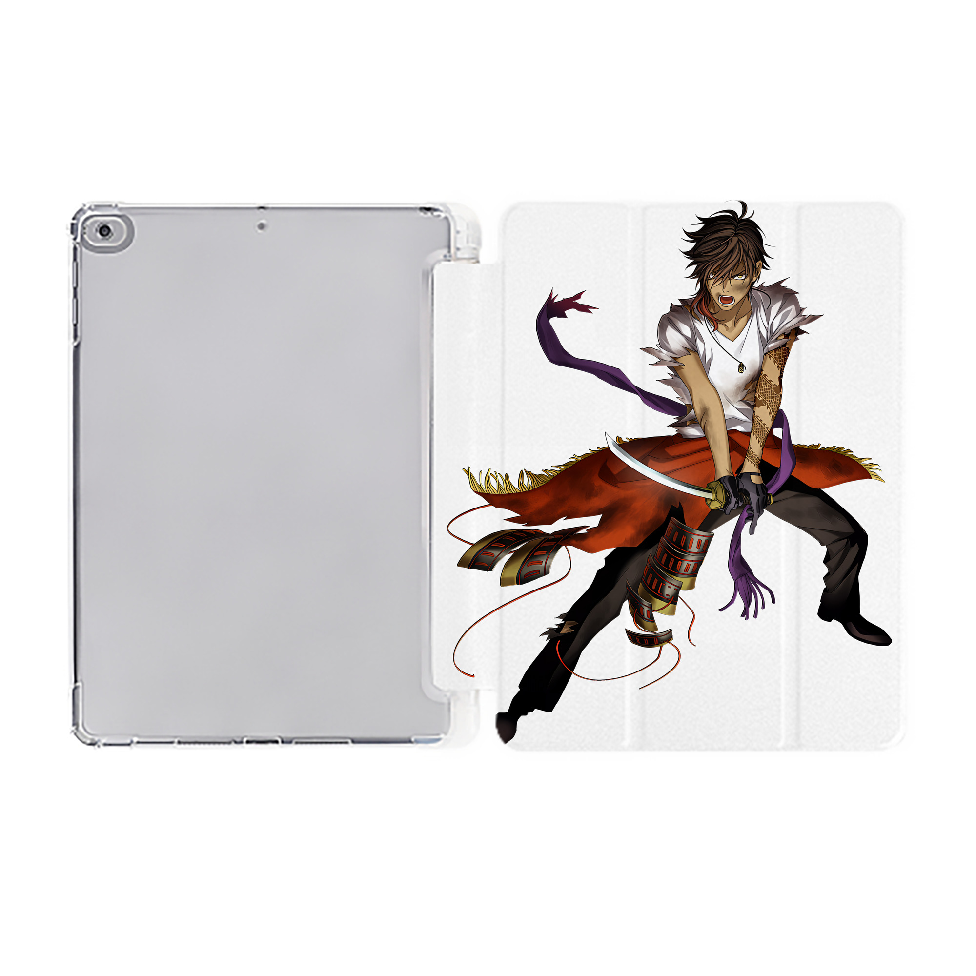 （画像用） 刀剣乱舞 Touken Ranbu IPad ケース ペン収納付き 三つ折りスタンド PUレザー×シリコン 対応機種9.5/10.5/10.9インチ